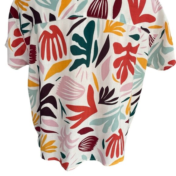 Gyal Bashy Floral Print Button Shirt Medium Sustainable Boxy Fit Cottagecore Y2K - Picture 10 of 10